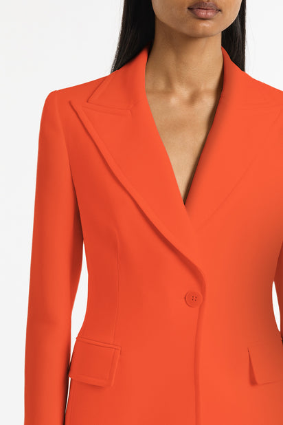 TANGERINE CREPE LONG LINE JACKET