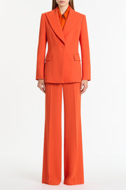TANGERINE SILK TWILL LONG COLLAR SHIRT
