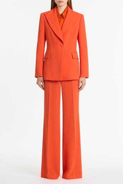 TANGERINE SILK TWILL LONG COLLAR SHIRT