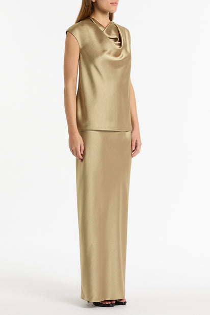 TOURMALINE SATIN BIAS SKIRT