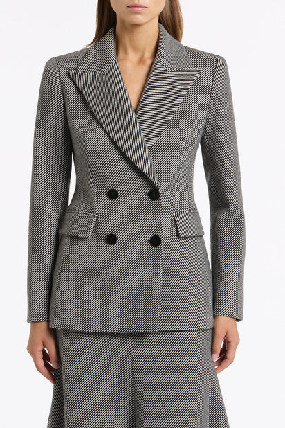 TWILL COATING DOUBLE BREASTED BLAZER