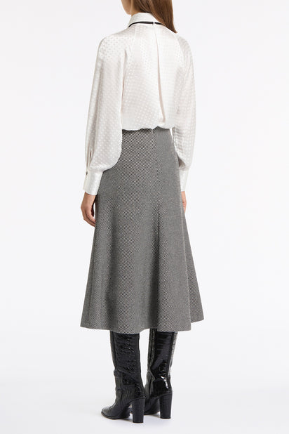 TWILL COATING FLARE SKIRT