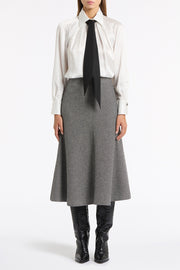 TWILL COATING FLARE SKIRT