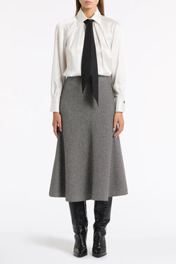 TWILL COATING FLARE SKIRT