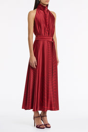 UNDERCURRENT SILK VISCOSE STRETCH HALTER DRESS