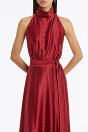 UNDERCURRENT SILK VISCOSE STRETCH HALTER DRESS