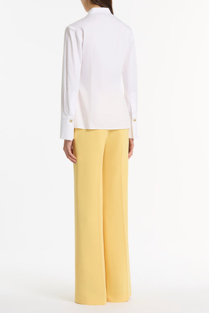 WHITE COTTON FRILL FRONT SHIRT