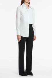 WHITE COTTON SHIRTING BIB FRONT SHIRT