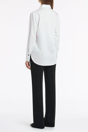 WHITE COTTON SHIRTING BIB FRONT SHIRT