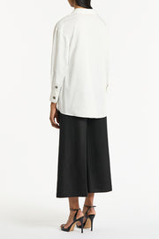 WHITE COTTON TAFFETA SHIRT