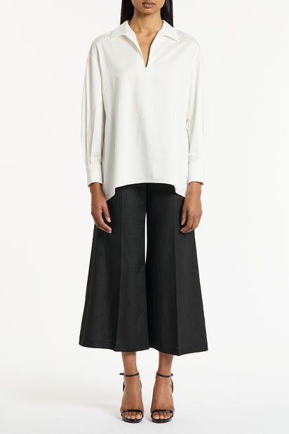 WHITE COTTON TAFFETA SHIRT