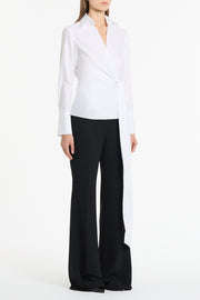 WHITE COTTON WRAP TOP