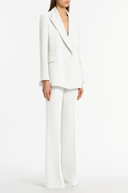 WHITE CREPE CLASSIC JACKET