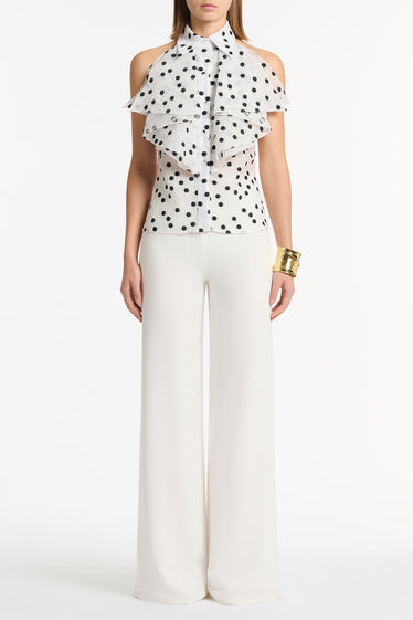 WHITE CREPE PALAZZO PANT