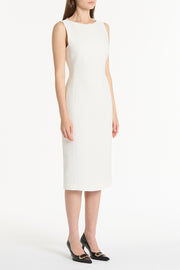 WHITE CREPE SHEATH DRESS