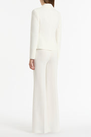 WHITE CREPE SINGLE BREASTED JACKET