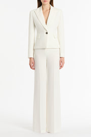 WHITE CREPE SINGLE BREASTED JACKET