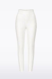 WHITE CREPE SLIM PANT