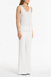 WHITE GEORGETTE SCOOP NECK CAMI
