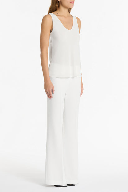 WHITE GEORGETTE SCOOP NECK CAMI