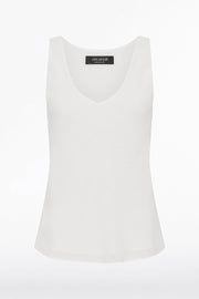 WHITE GEORGETTE SCOOP NECK CAMI