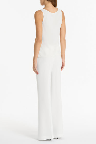 WHITE GEORGETTE SCOOP NECK CAMI