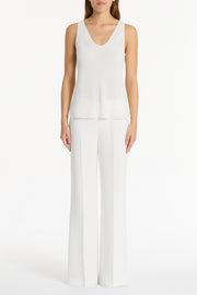 WHITE GEORGETTE SCOOP NECK CAMI