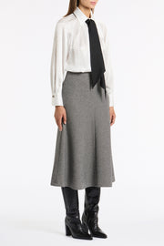 WHITE JACQUARD SPOT CONTRAST SCARF TOP