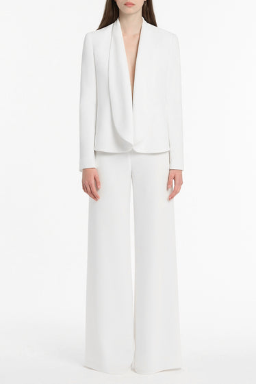 WHITE SHAWL COLLAR JACKET