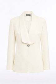 IVORY CREPE SHAWL COLLAR JACKET