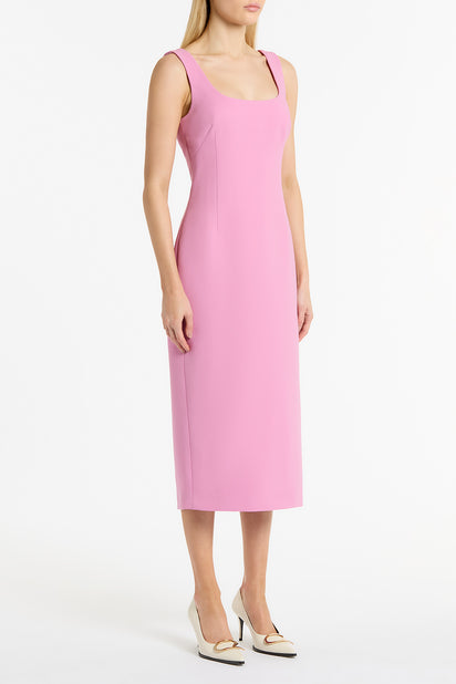 ZINNIA CREPE SQUARE NECK MIDI DRESS
