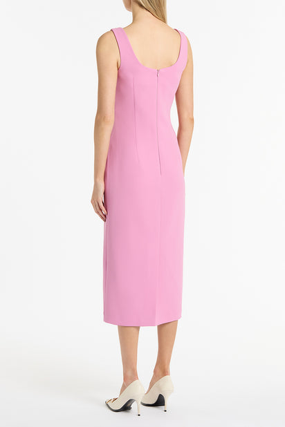 ZINNIA CREPE SQUARE NECK MIDI DRESS
