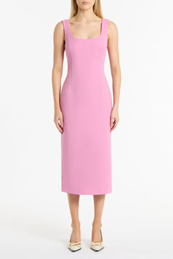 ZINNIA CREPE SQUARE NECK MIDI DRESS