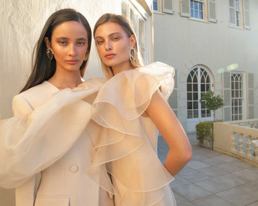 CZ LOGO PAVE EARRINGS LARGE