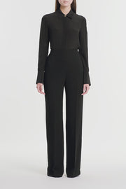 BLACK CREPE WIDE CLASSIC PANT