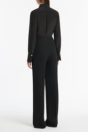 BLACK CREPE WIDE CLASSIC PANT
