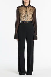 BLACK CREPE WIDE CLASSIC PANT