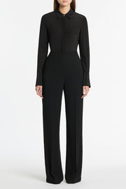 BLACK CREPE WIDE CLASSIC PANT