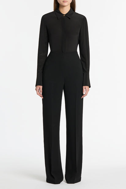BLACK CREPE WIDE CLASSIC PANT
