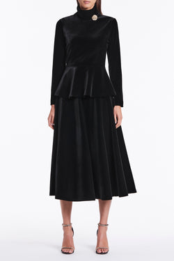 Dressy black velvet online skirt