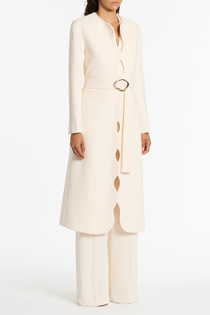 IVORY CREPE SCALLOPED JUMPSUIT