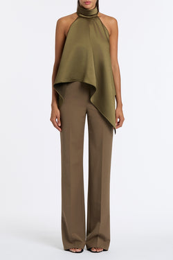 IVY SATIN DRAPED HALTER TOP