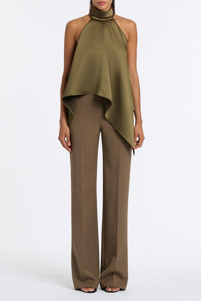 IVY SATIN DRAPED HALTER TOP