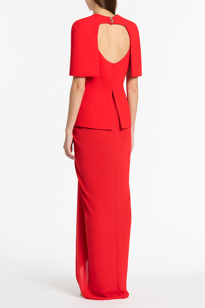 RED GEORGETTE WATERFALL SKIRT