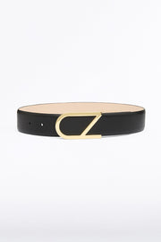 BLACK CZ LOGO CLASSIC WIDE BELT