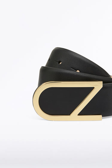 BLACK CZ LOGO CLASSIC WIDE BELT