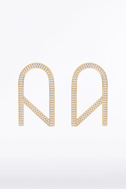 CZ LOGO PAVE EARRINGS LARGE