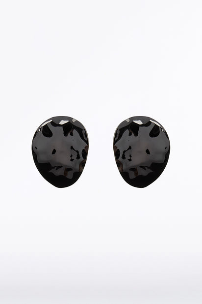 CZ HAMMERED EARRINGS LARGE