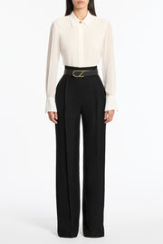 BLACK CZ LOGO CLASSIC WIDE BELT