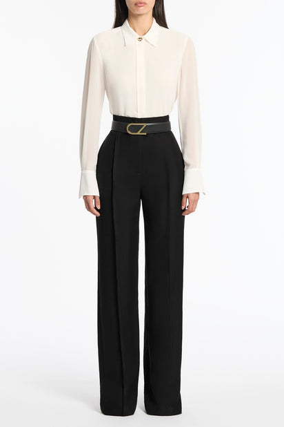 BLACK CZ LOGO CLASSIC WIDE BELT